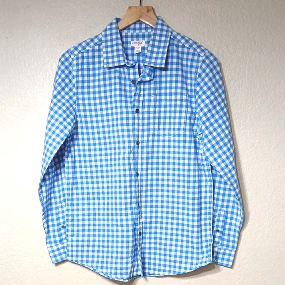 Cat & Jack Blue Gingham Casual Shirt
